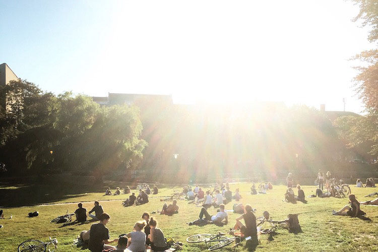 Weinsbergpark — отличное место, окруженное киосками!